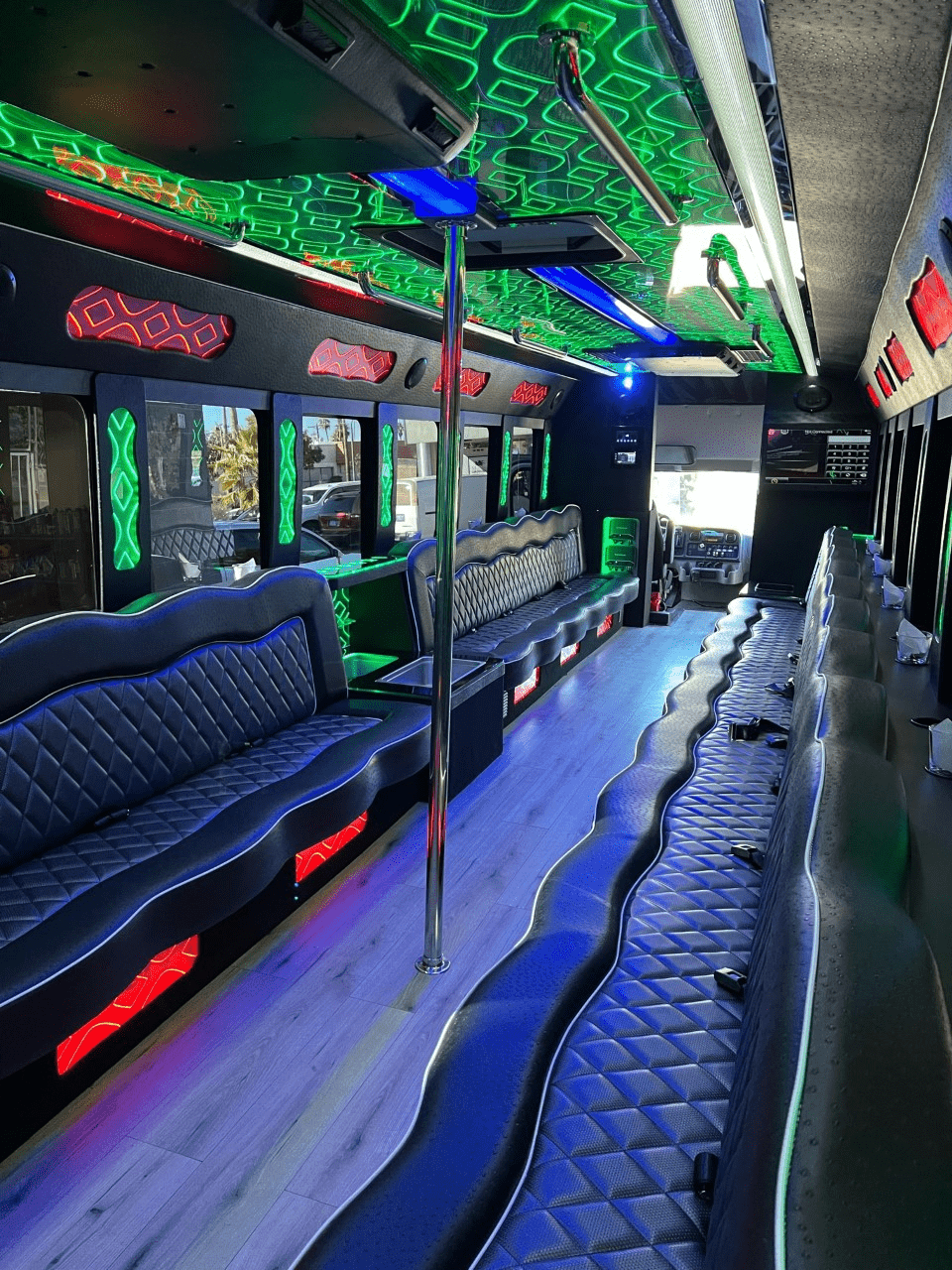 35 Passenger Party Bus inside